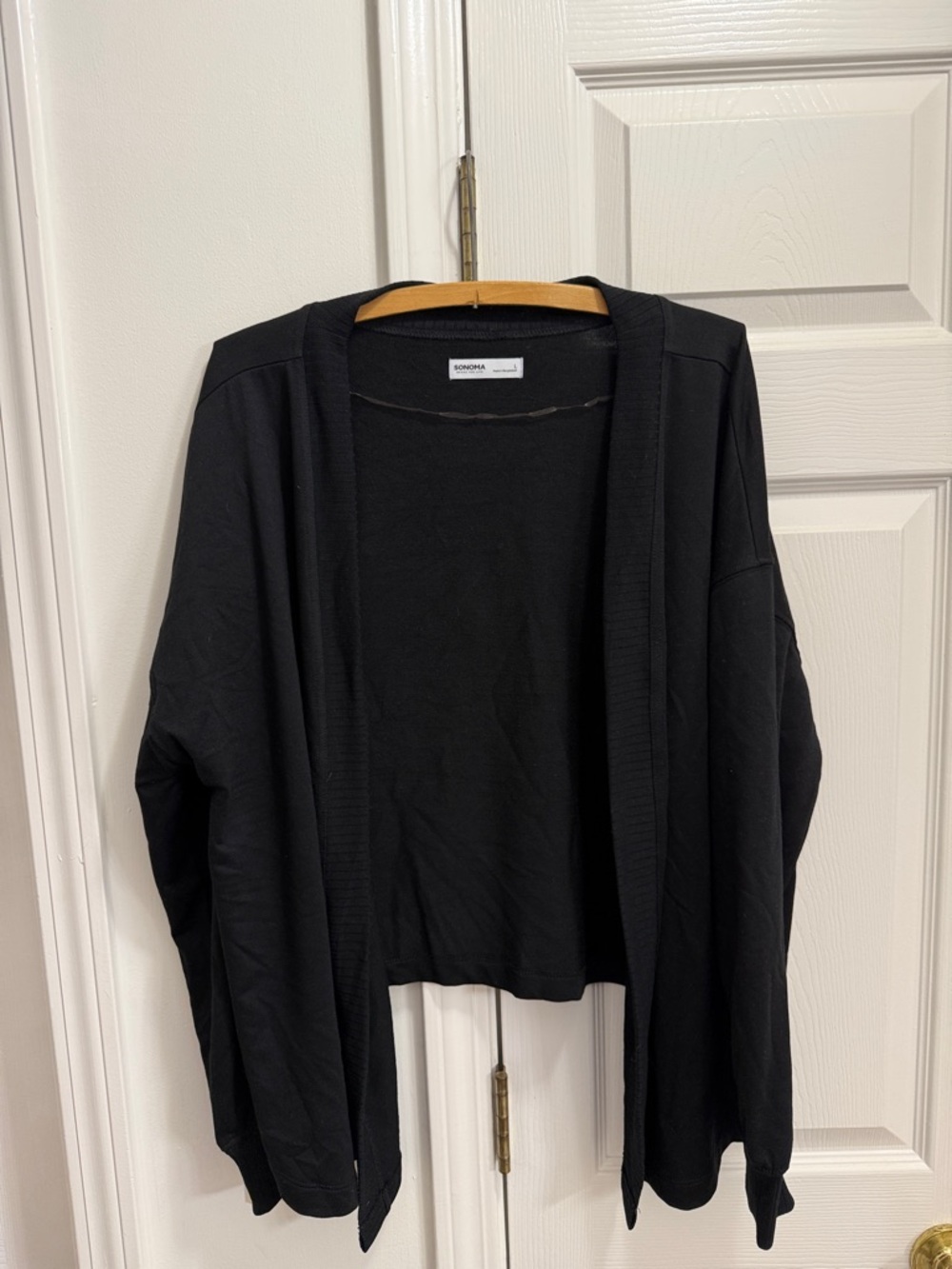 Sonoma Black Open-Front Cardigan Sweater